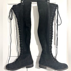 Free People Thigh High Lace Up Boot